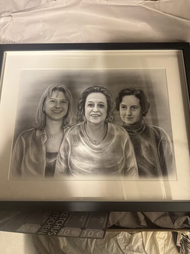 Customer photo review of Portrait Zeichnen Lassen - Portraitzeichnungen vom Foto als Geschenk - Auftragsmalerei