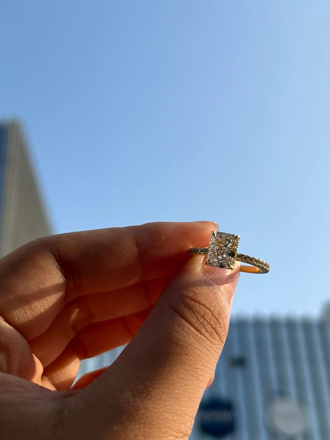 Customer photo review of Dazzling Radiant Cut 2.0ct 925 Sterling Silver Engagement Ring