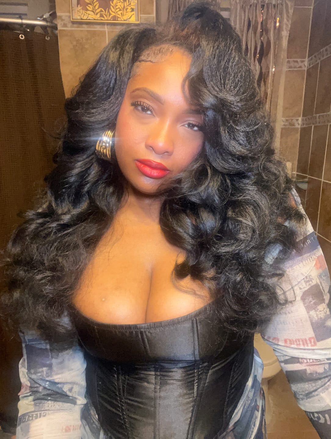 Customer photo review of Sensationnel Half Wig Instant Weave DRAWSTRING CAP IWD 3