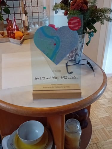 Kundenbewertung mit Foto zu "Unser Ereignis" - Personalisierte Acryltafel