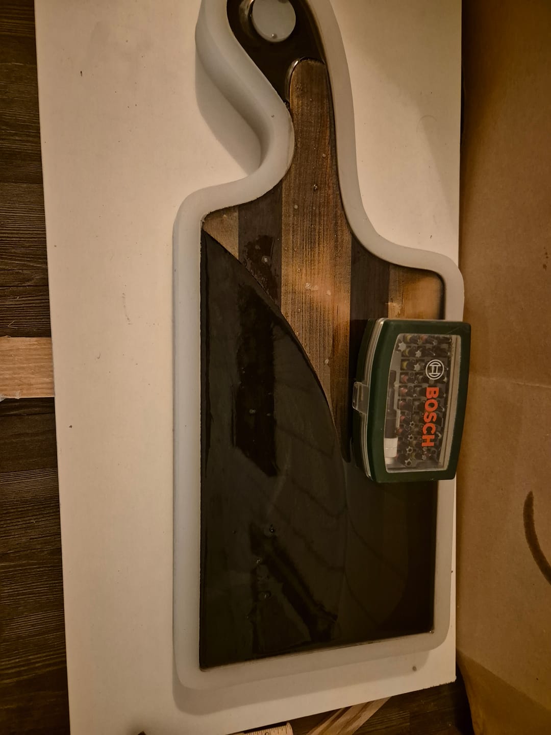 Customer photo review of 17.5x7x1" Small Free Flow Charcuterie Board Silicone Mold