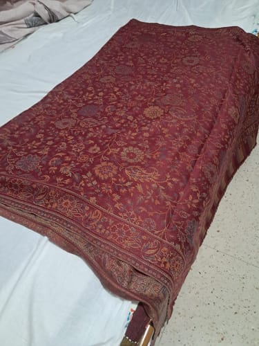 Customer photo review of Pashtush Womens Bamboo Shawl, Pasiley Weave Design, Maroon