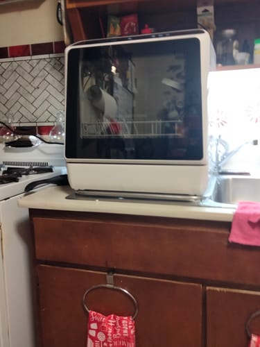 Customer photo review of R01 Compact Countertop Dishwasher