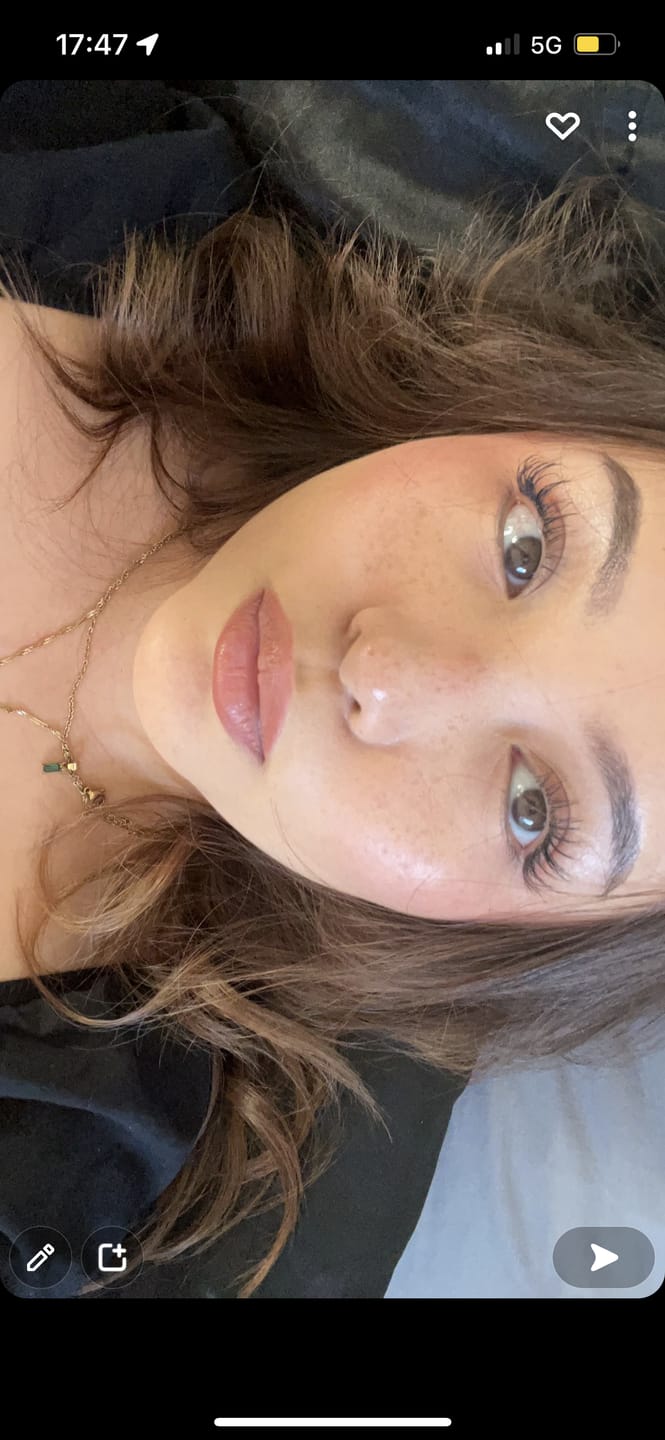 Customer photo review of Dainty Emerald Charm Necklace