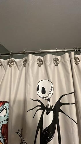 Customer photo review of Skull Shower Curtain Hooks Rings Set of 12
