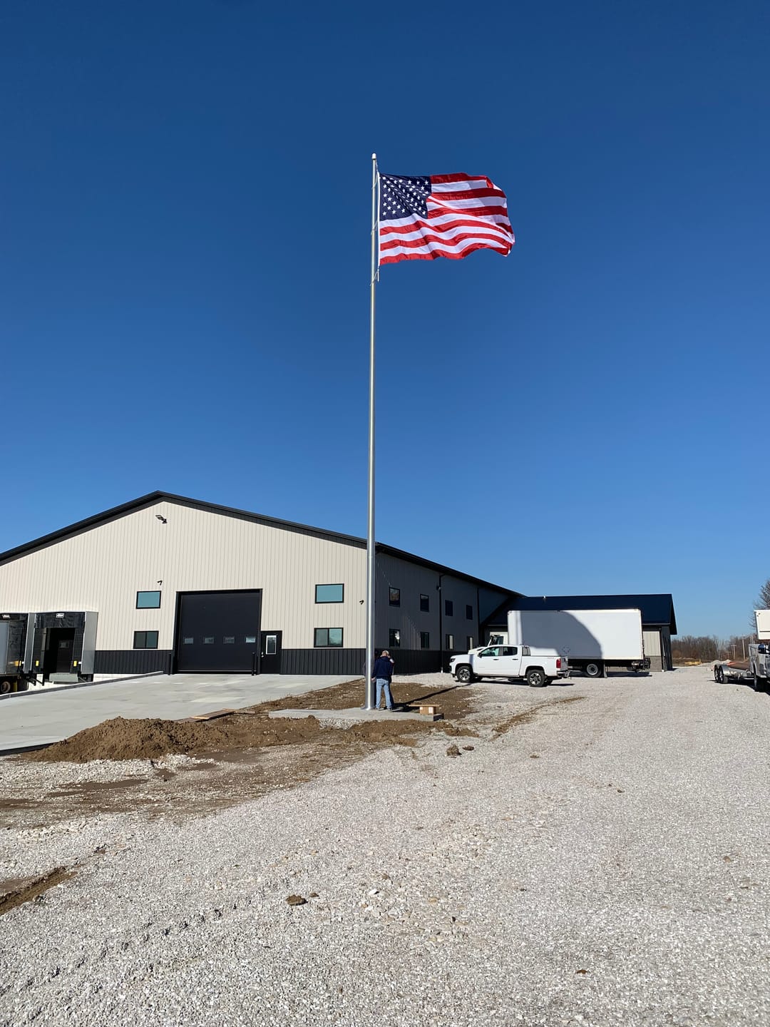 Customer photo review of 60 ft. Commercial Flagpole with Internal Cable Halyard, Rated At 90 mph