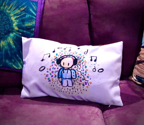 Customer photo review of Custom Photo Throw Pillow with Pictures Names