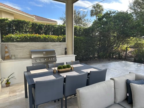 Customer photo review of Milan 7 Piece Outdoor Dining Table Set in Charcoal