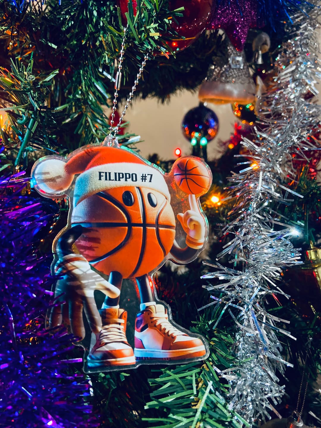 Customer photo review of Cool Basketball Christmas Ornament, Personalized Ornament