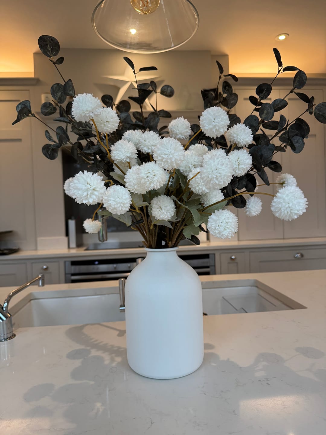 Customer photo review of Faux Arrangement - White & Green