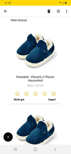 Customer photo review of Pantoletti - Plüschli // Plüsch-Hausschuh