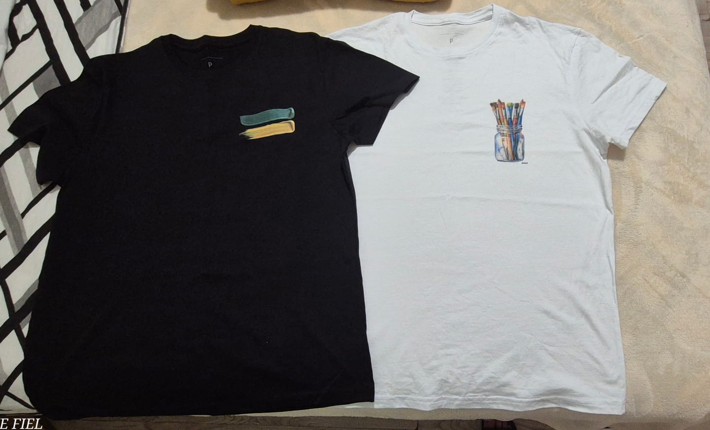 Customer photo review of Camiseta VERDE E AMARELA - PRETA - (ALGODÃO PERUANO)