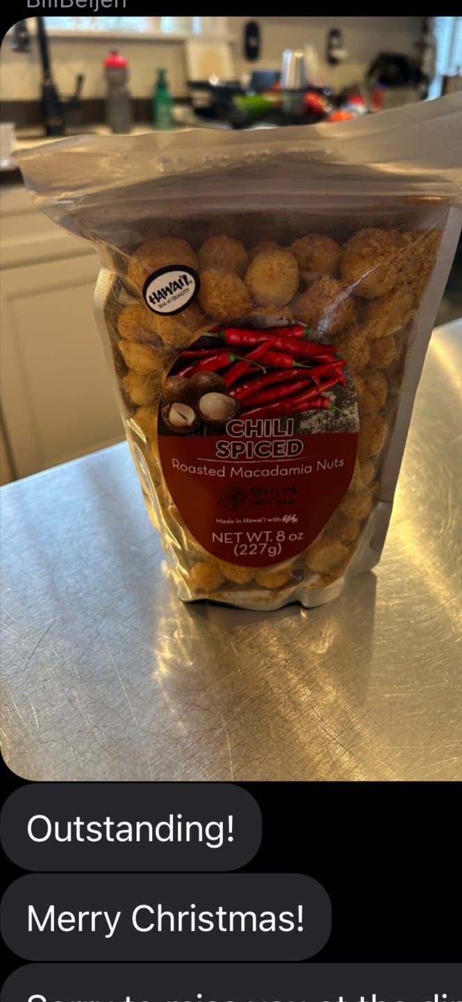 Customer photo review of Maui Onion & Garlic Macadamia Nuts