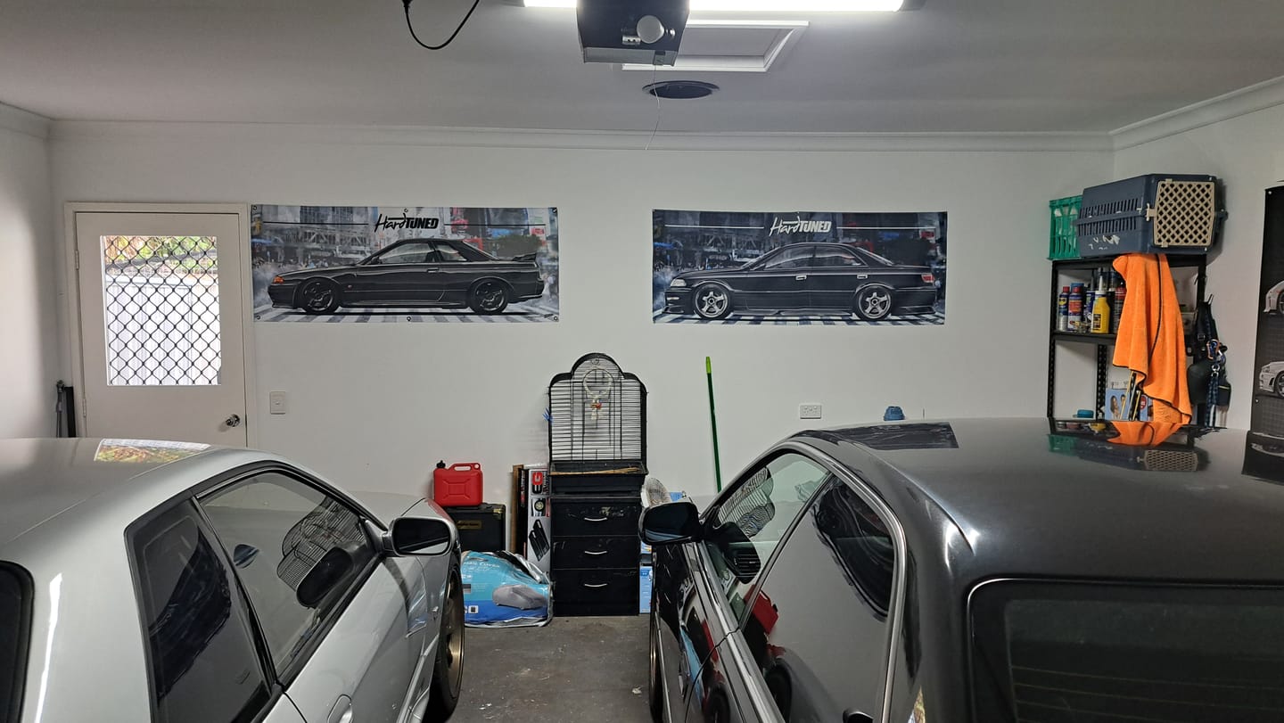Customer photo review of Nissan GTR Generations Garage Flag