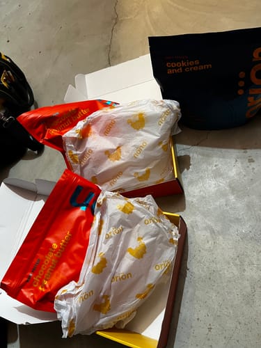 Customer photo review of Orion™ Chocolate Peanut Butter Whey Protein