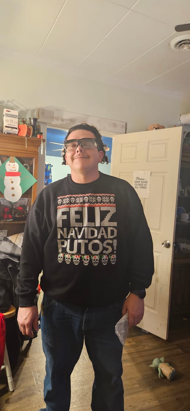 Customer photo review of Feliz Navidad Putos OG Navidad Sweatshirt