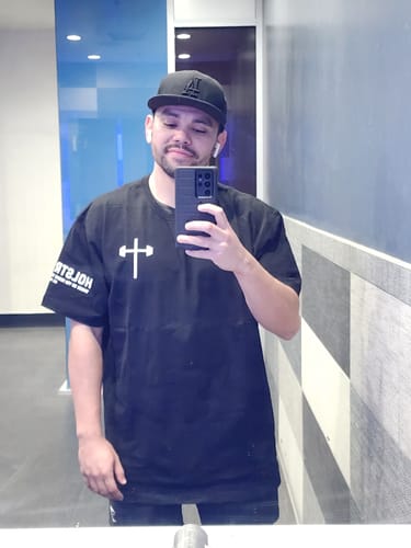 Customer photo review of Jesus Is King Oversized Tee