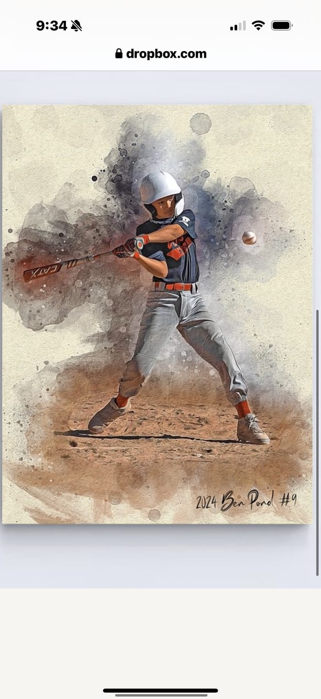 Customer photo review of Personalized baseball photo Painting