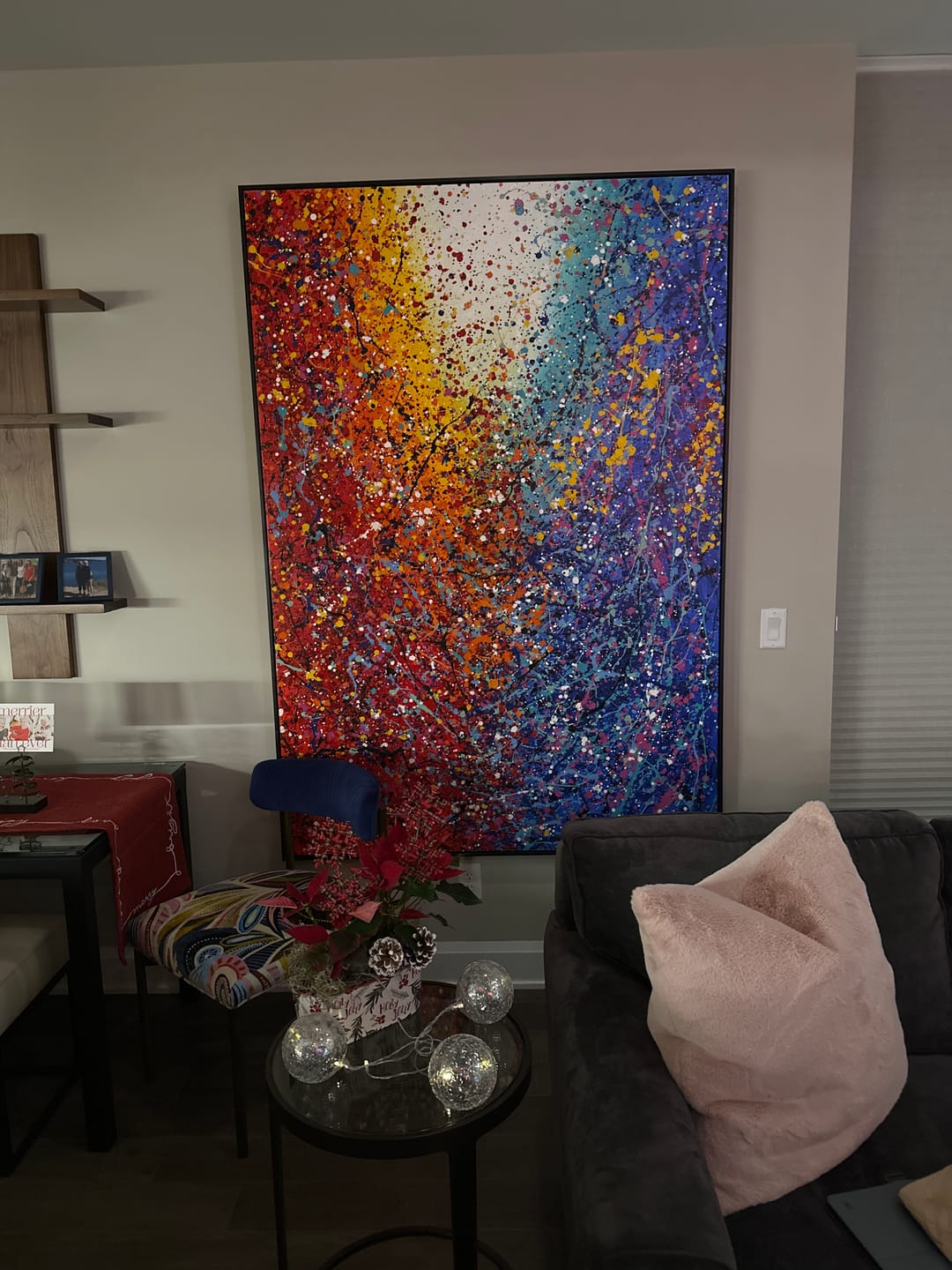 Customer photo review of Jackson Pollock Red Painting extra large abstract art Modern Wall oversize canvas - Vintage Beauty 110