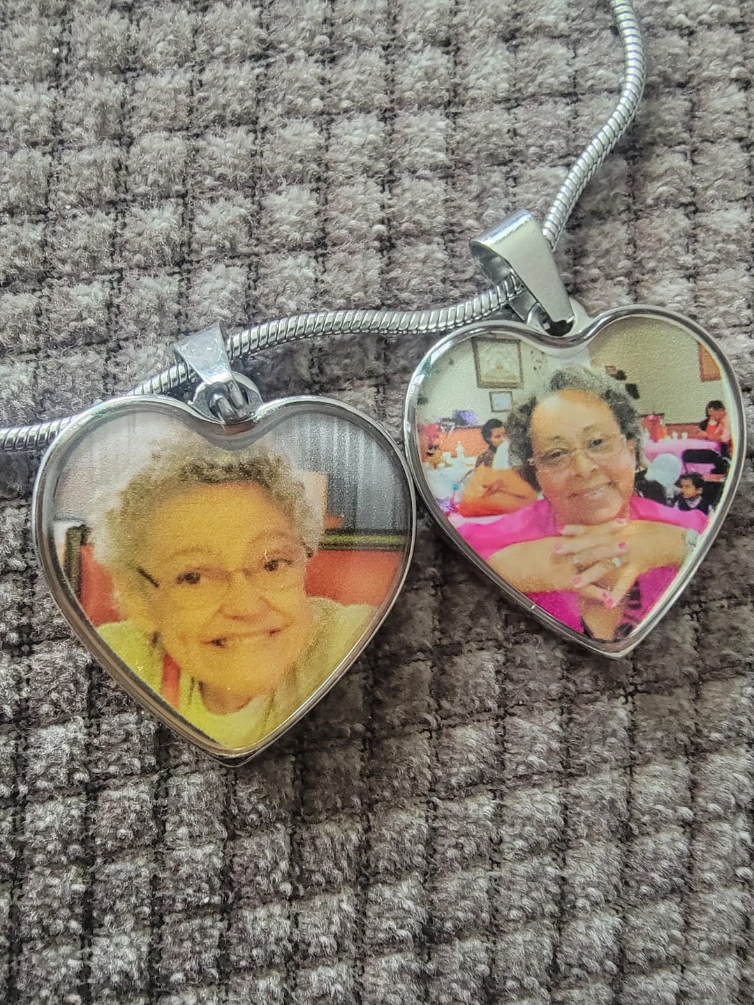 Customer photo review of Photo Engraved Necklace Memorial Gift