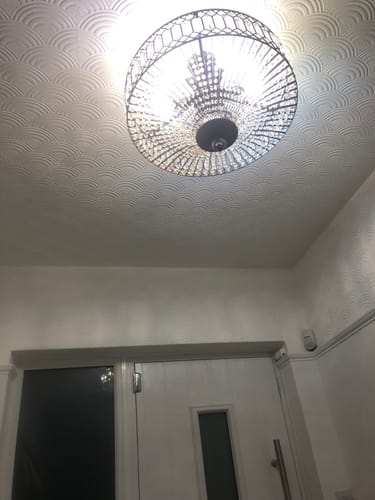 Customer photo review of Carved Crystal Drum Semi Flush Mount