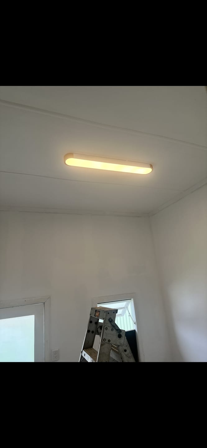 Customer photo review of Oval Led Flush Mount With Wood Accent