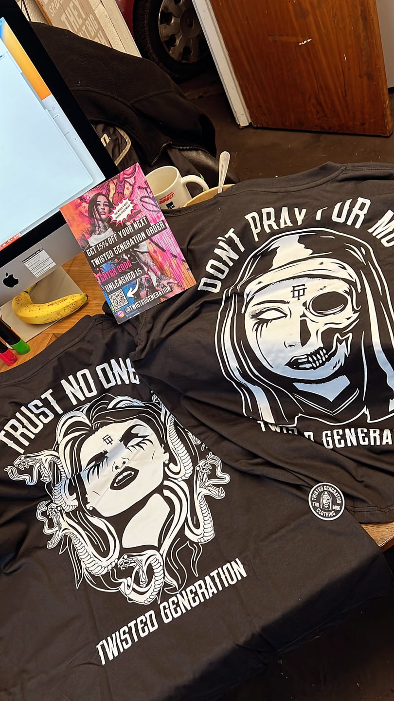 Customer photo review of Nun Oversized T-shirt - Don't Pray For Me