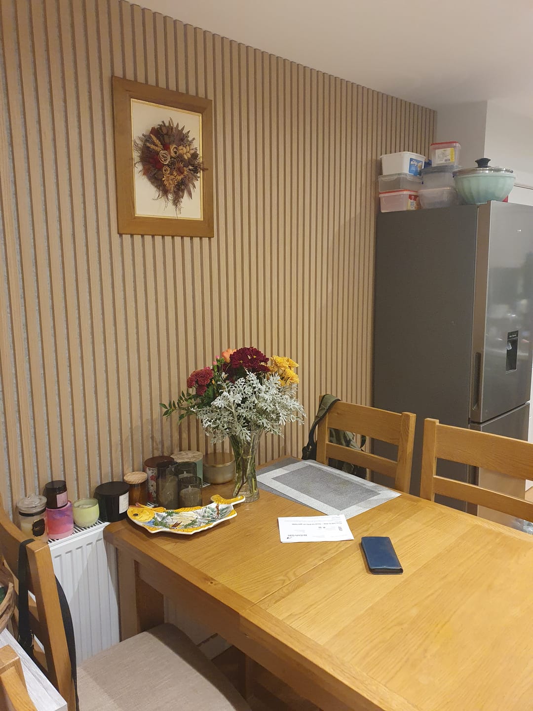 Customer photo review of Wooden Wall Panel | Natural Oak Grey Felt | Premium 3-sided Wood Veneer