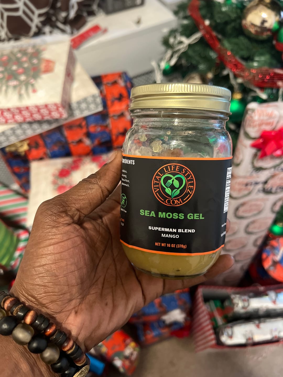 Customer photo review of SUPERMAN BLEND (Sea Moss/Ginseng/Tongkat Ali/Horny goatweed/Maca root/Lion's mane/Burdock root/Bladderwrack/Ashwagandha/Yellow doc)💪🏿🍆