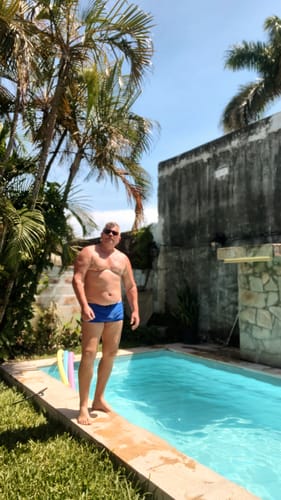 Customer photo review of NAVY SWIM TRUNK