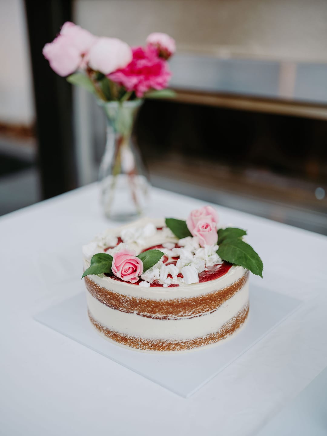 Customer photo review of vanilla & strawberry cake