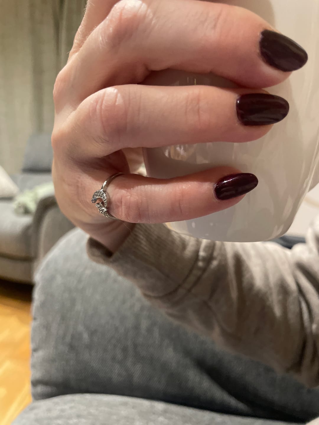 Customer photo review of Luna Moon Ring in Silver