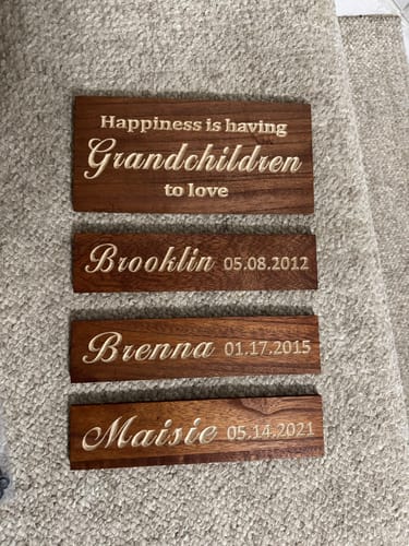 Customer photo review of Personalized Grandkids Hanging Sign (Engraved) Family Keepsake