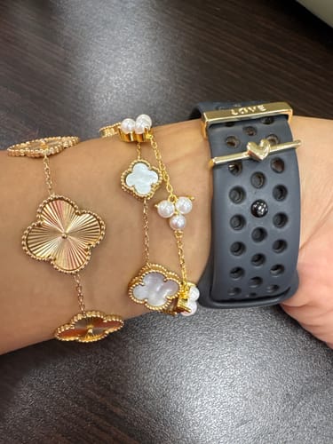 Customer photo review of Como Link Bracelet - Gold Pearl