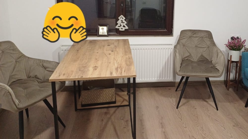 Customer photo review of Scaun MANGO, bej/negru, stofa catifelata/metal, 57x45x83 cm