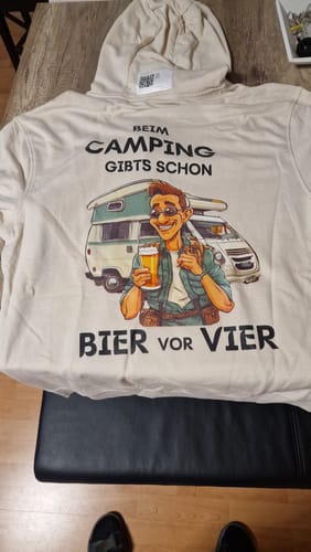 Customer photo review of Bier vor Vier - Premium Hoodie unisex Rückendruck