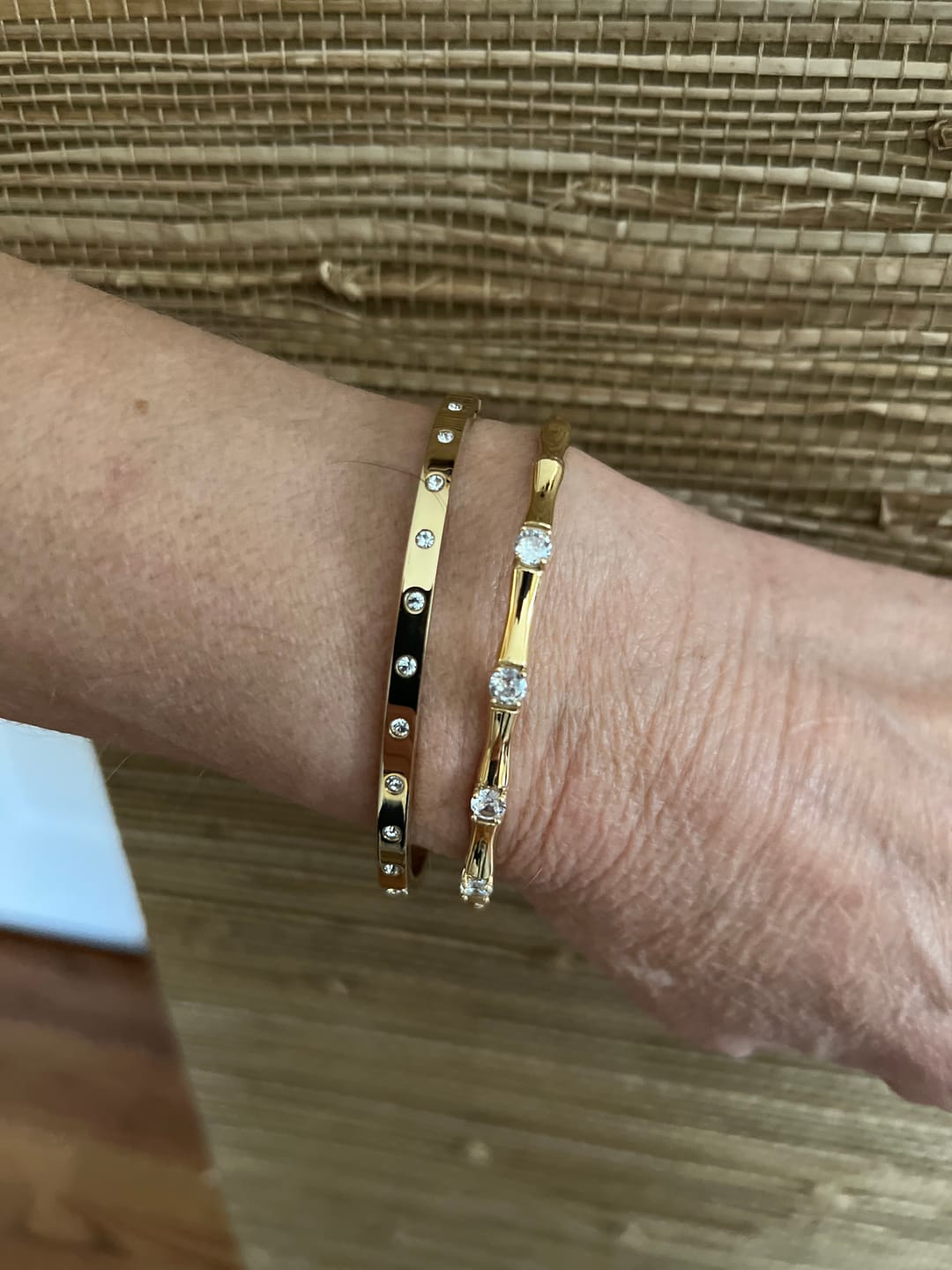 Customer photo review of Bamboo Bangle With Stones