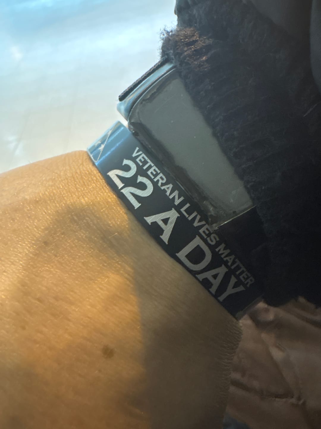 Customer photo review of Veteran Lives Matter Bracelet