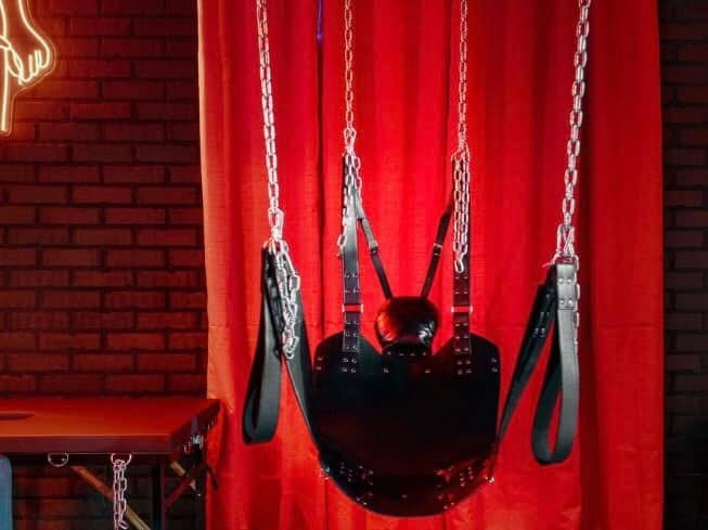 Customer photo review of Leather Swing with Pillow and Stirrups