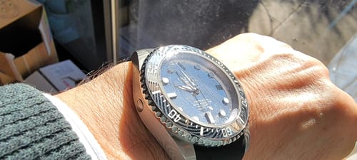 Customer photo review of Oceaneva Mens Deep Marine Explorer II Damascus Steel Dial Watch Rubber