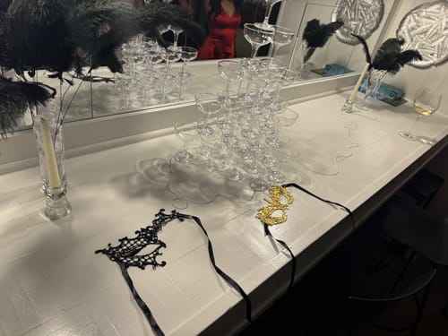 Customer photo review of Masquerade Ball/Carnival Murder Mystery Host Your Own Game Kit