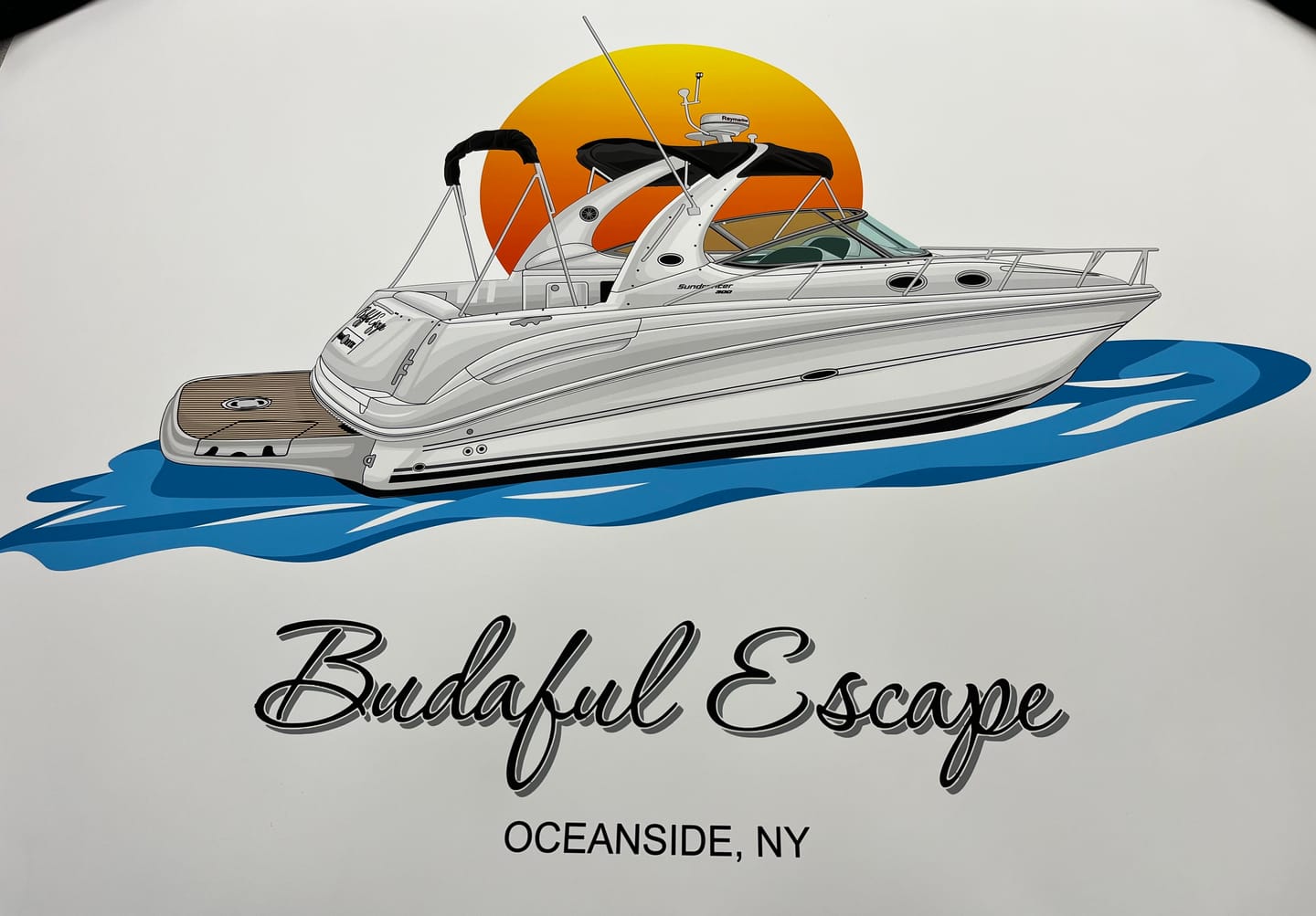 Customer photo review of Custom Boat Print