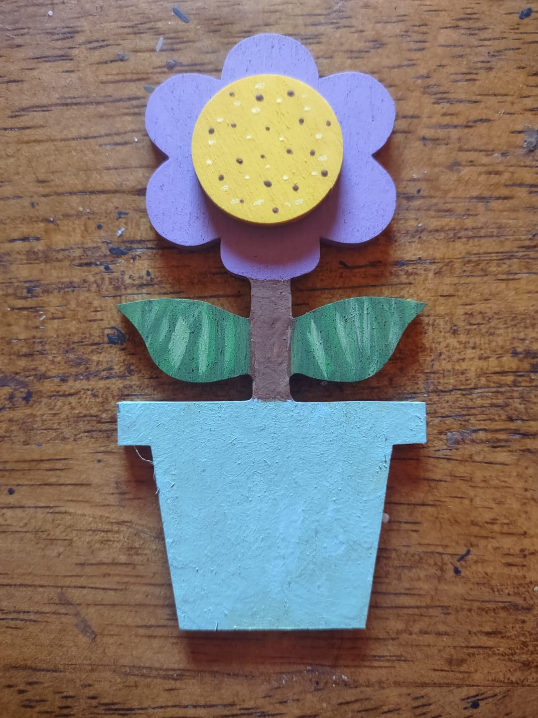Customer photo review of Unfinished Wood Flower in Pot Silhouette - Craft- up to 24" DIY