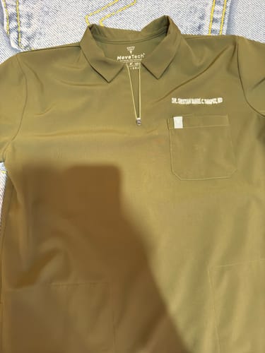 Customer photo review of Zip-Up Polo MoveTech® Scrub Top - Men / Forest Green