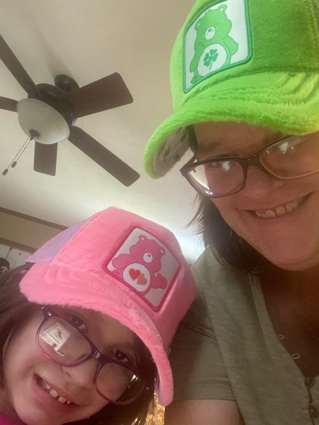 Customer photo review of OVERLORD X Care Bears:  Love-A-Lot Bear Trucker Cap