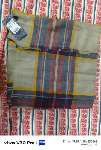 Customer photo review of Pashtush Mens Cashmere Wool Checkered Scarf