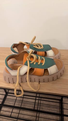 Customer photo review of Cutout Platform Roman Sandals