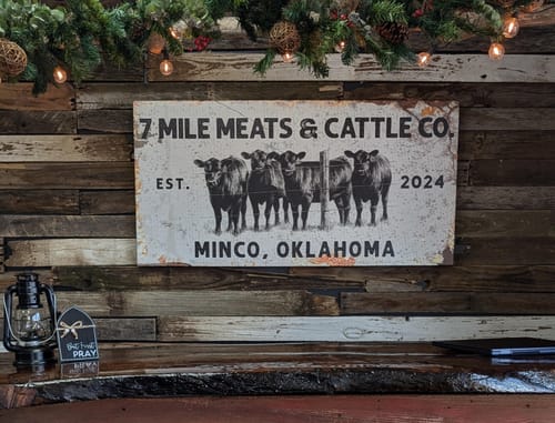 Customer photo review of Cattle Ranch Rustic Sign