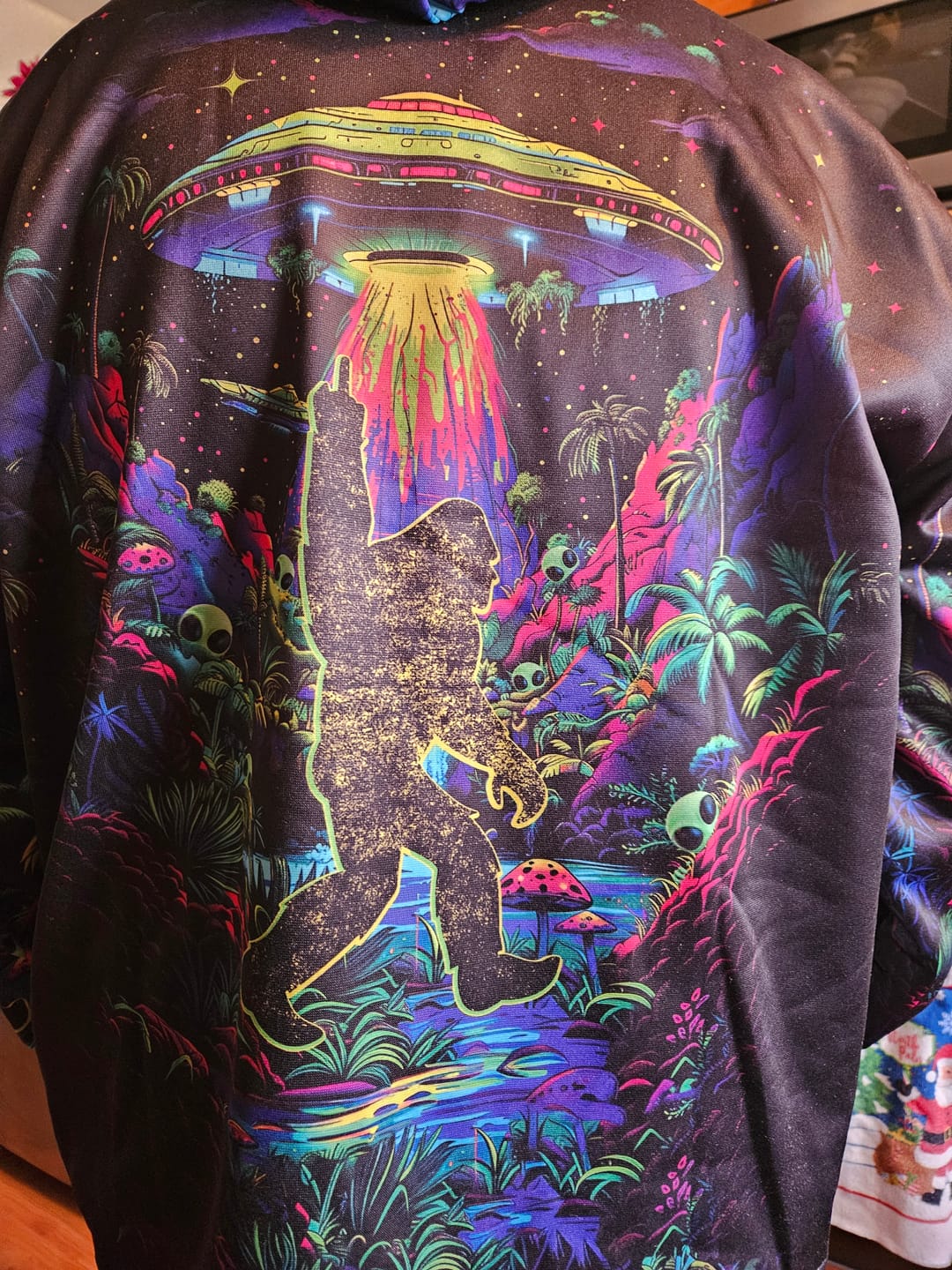 Customer photo review of Bigfoot Night Stroll All Over Print Shirt