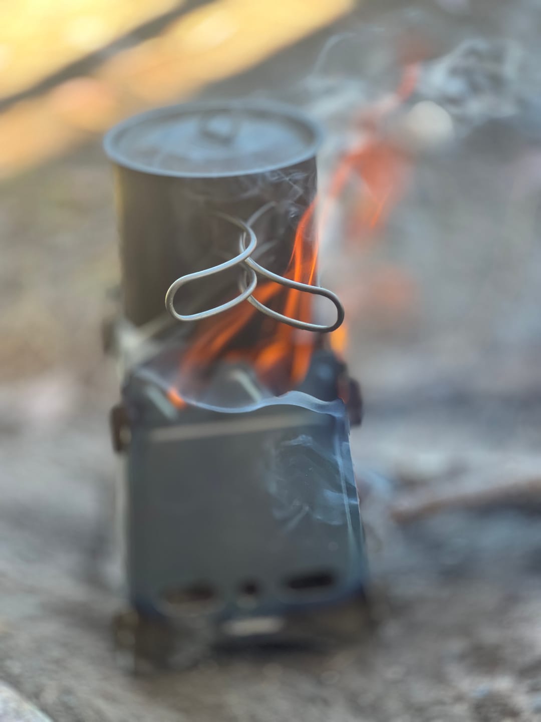 Customer photo review of Titanium Flatpack Twig Stove